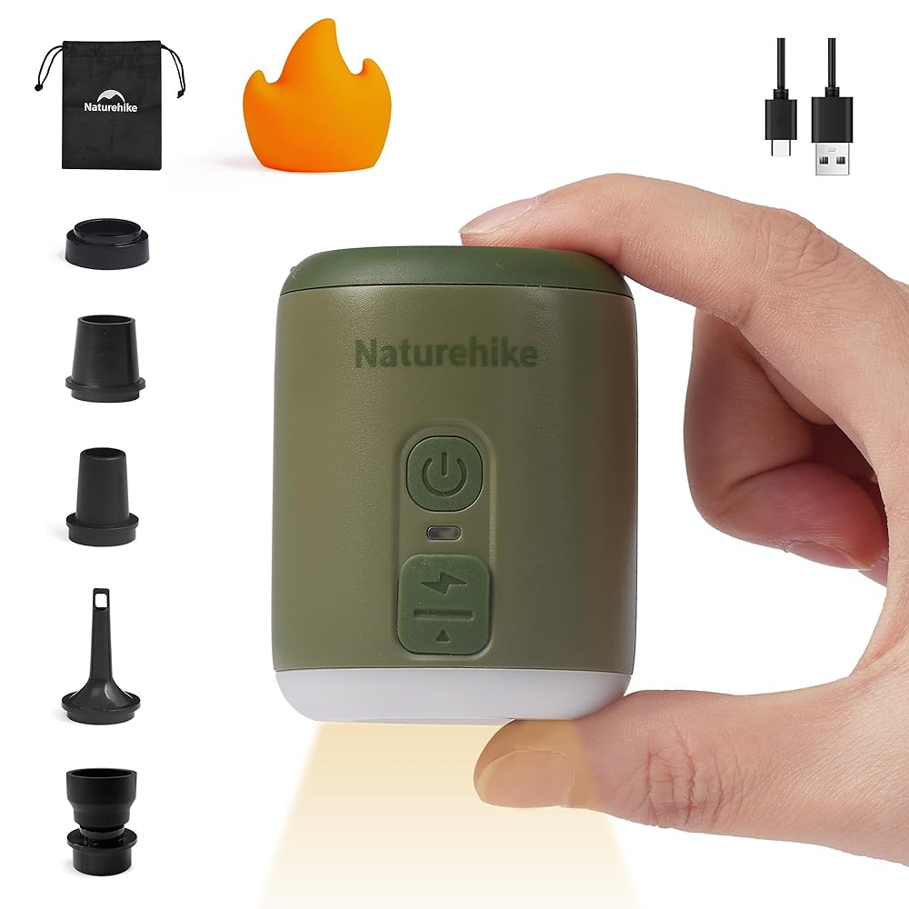 Naturehike Ultralight Mini Air Pump with Camping Light